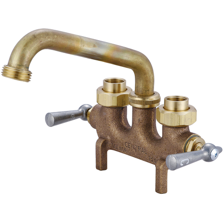 CENTRAL BRASS Two Handle Laundry Faucet, IP, Cooper Sweat, Centerset, Rough Brass 465